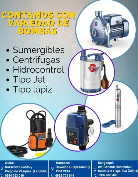 Comercial JH Vairedad de bombas Todo en materiales para la construcción