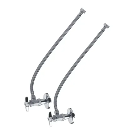 Conjunto llaves angulares metálicas con manguera flexible 16" FV Comercial JH