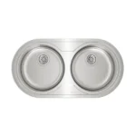 Fregadero de acero inoxidable de empotrar de dos cubetas Comercial JH