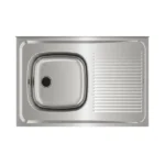 Fregadero de acero inoxidable de empotrar una cubeta faldón derecho Comercial JH